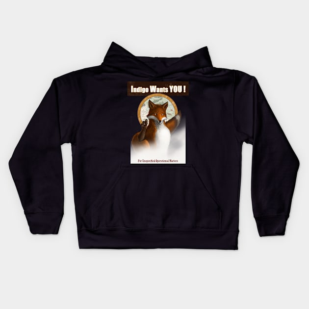 Indigo Wants You Kids Hoodie by Ben Aaronovitch 